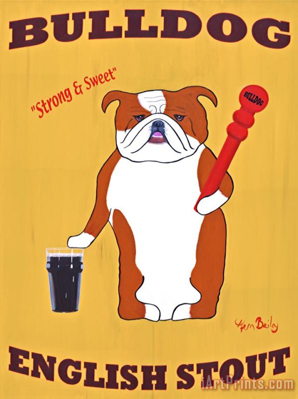 English Bulldog 2 painting - Ken Bailey English Bulldog 2 Art Print