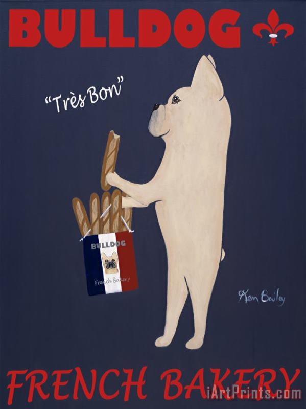 French Bulldog Bakery painting - Ken Bailey French Bulldog Bakery Art Print