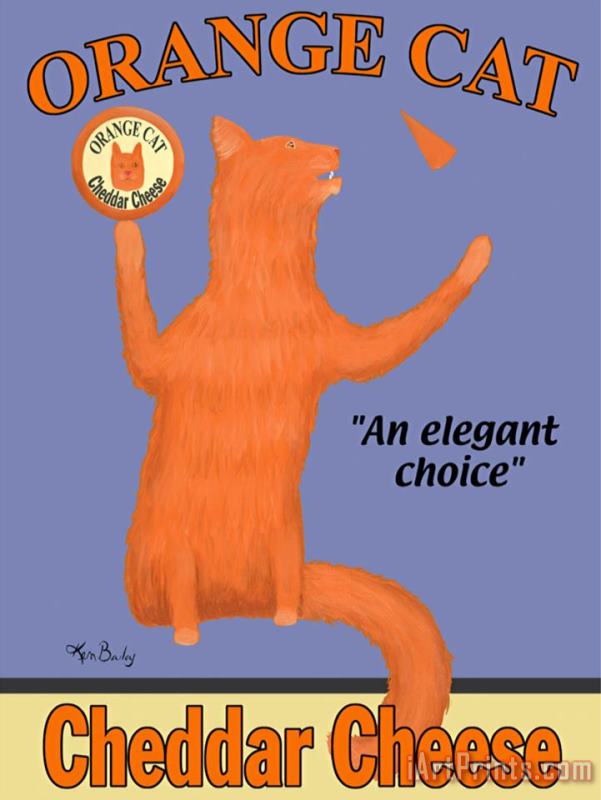 Orange Cat painting - Ken Bailey Orange Cat Art Print