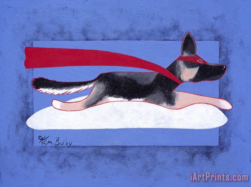 Super Shepherd painting - Ken Bailey Super Shepherd Art Print