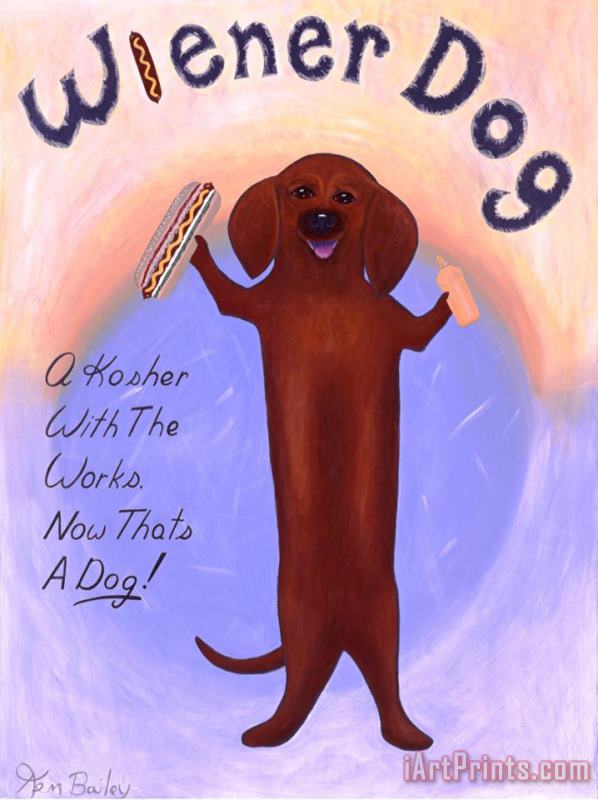 Ken Bailey Wiener Dog Art Print