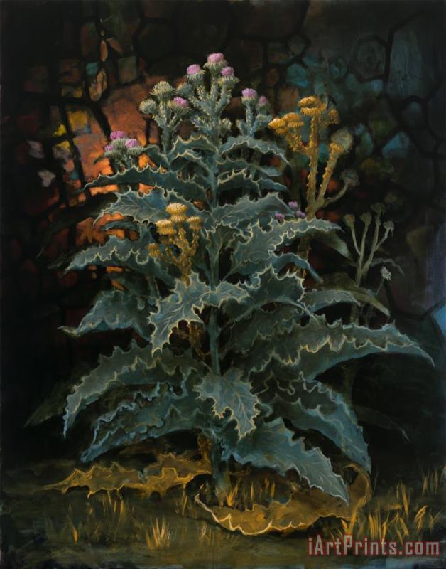 Blessed Thistle, 2020 painting - Kevin Sloan Blessed Thistle, 2020 Art Print