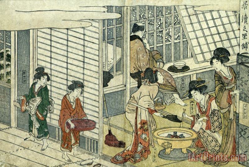 House of Ichizuke painting - Kitagawa Utamaro House of Ichizuke Art Print