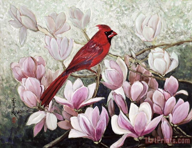 Cardinal painting - Komi Chen Cardinal Art Print