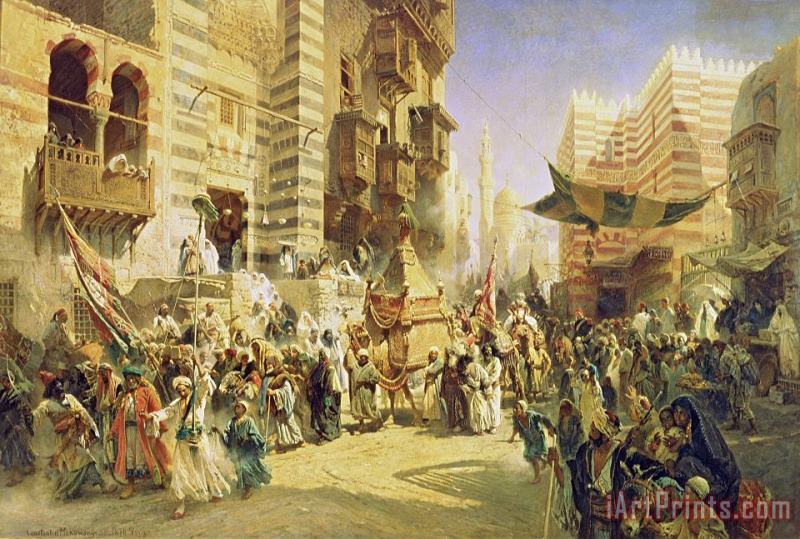 Konstantin Egorovich Makovsky The handing over of the Sacred Carpet in Cairo Art Painting