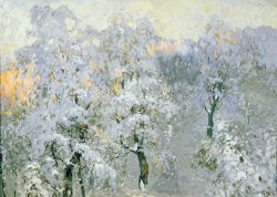 Konstantin Ivanovich Gorbatov Trees in Wintry Silver painting