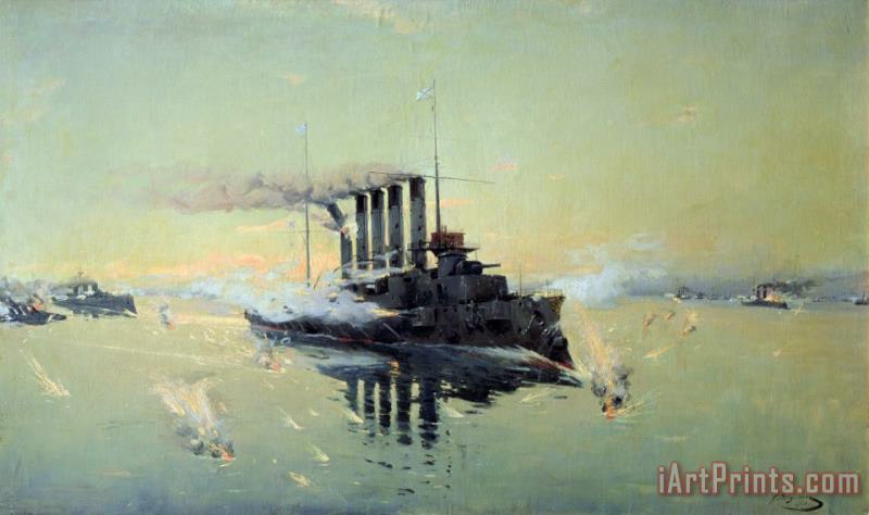 Fighting on July in the Yellow Sea painting - Konstantin Veshchilov Fighting on July in the Yellow Sea Art Print