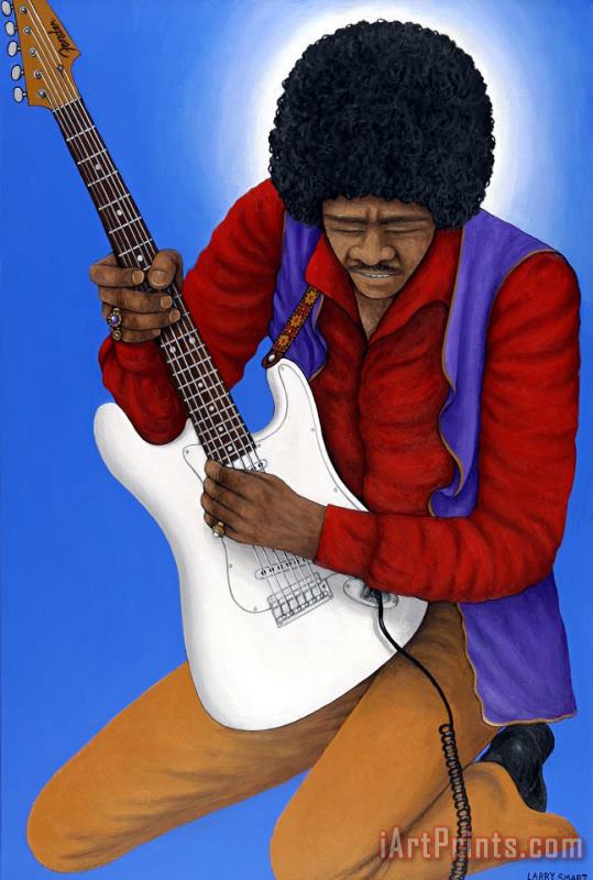 Jimi Hendrix painting - Larry Smart Jimi Hendrix Art Print