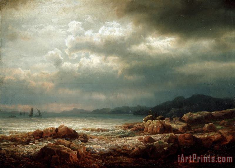 Lars Hertervig Coastal Landscape Art Painting