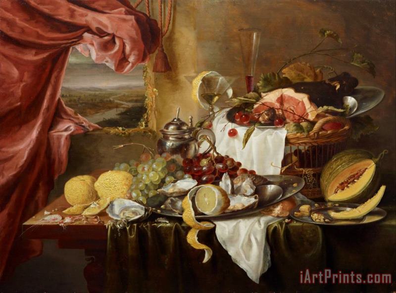 Laurens Craen Still Life with Imaginary View Art Painting