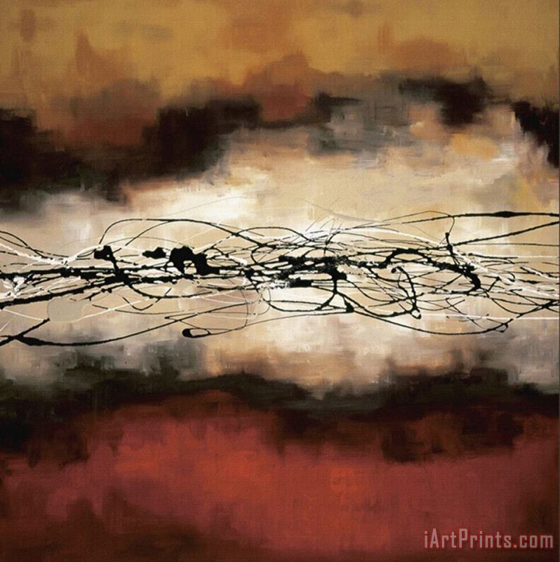 Harmony in Red And Ochre painting - laurie maitland Harmony in Red And Ochre Art Print