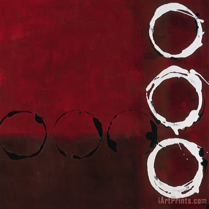 Red Circles II painting - laurie maitland Red Circles II Art Print