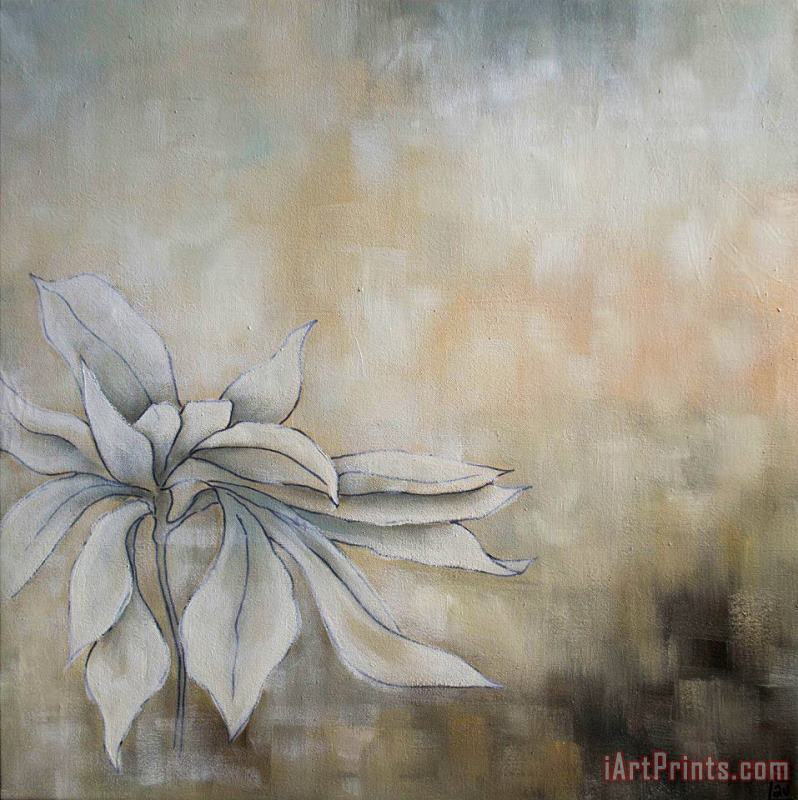 White Flowers I painting - laurie maitland White Flowers I Art Print