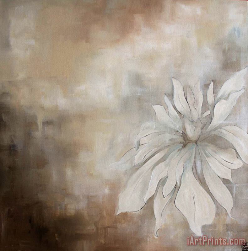 White Flowers II painting - laurie maitland White Flowers II Art Print