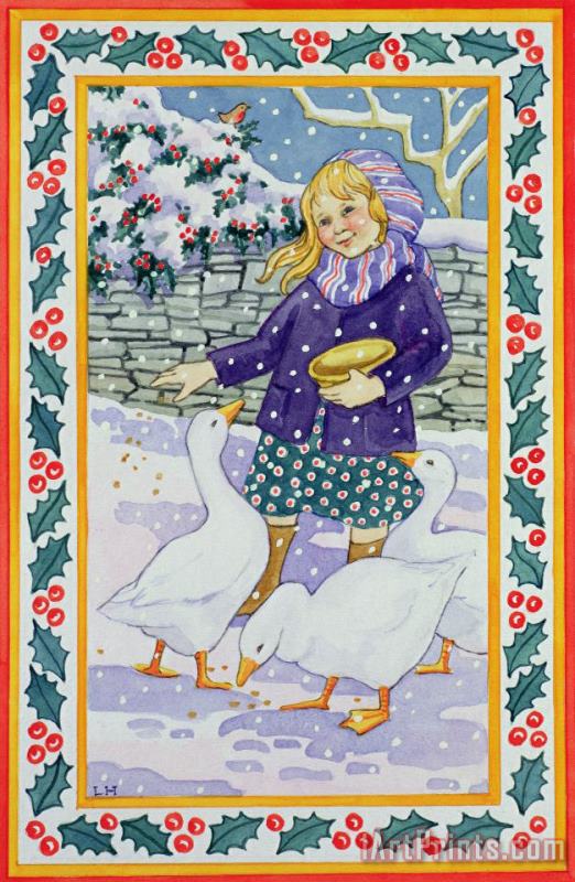 Lavinia Hamer Christmas Geese Art Print