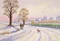 Lavinia Hamer Walk in the Snow painting