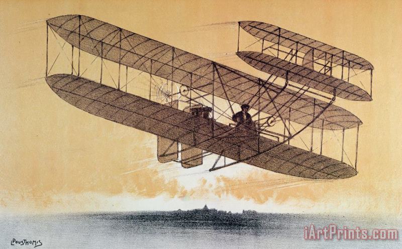 Leon Pousthomis Wilbur Wright In His Flyer Art Painting