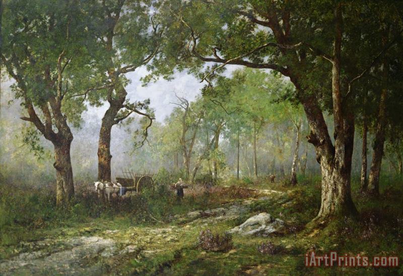 The Forest of Fontainebleau painting - Leon Richet The Forest of Fontainebleau Art Print