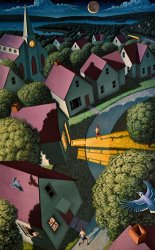 Leonard Koscianski Bend in The Road, 2018 painting Leonard Koscianski Bend in The Road, 2018 painting
