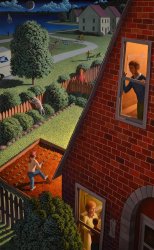 Leonard Koscianski Life in The Suburbs, 2019 painting Leonard Koscianski Life in The Suburbs, 2019 painting
