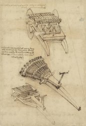 Leonardo da Vinci Cart And Weapons From Atlantic Codex painting