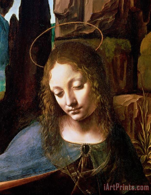 Leonardo da Vinci Detail Of The Head Of The Virgin Art Print