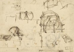 Leonardo da Vinci Drawings Of Geometric Figures List Of Botanical Terms Sketches Of Construction Of Onager painting
