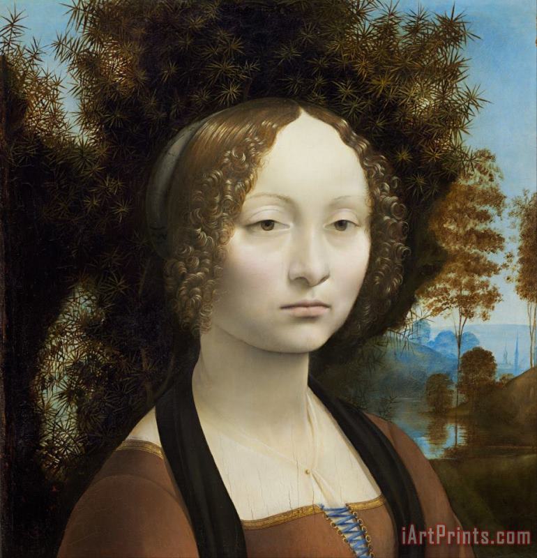 Leonardo da Vinci Ginevra De' Benci Art Painting