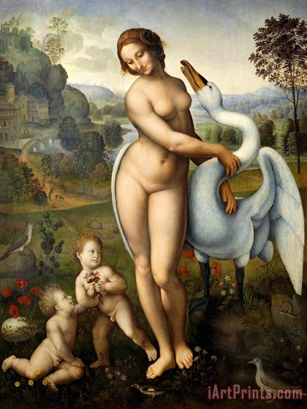 Leda And Swan painting - Leonardo da Vinci Leda And Swan Art Print