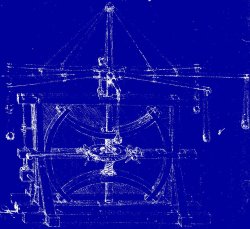 Leonardo da Vinci Machine Blueprint painting