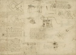 Leonardo da Vinci Screws And Lathe Assembling Press For Olives For Oil Production And Components Of Plumbing Machine painting