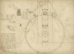 Leonardo da Vinci Teaseling Machine From Atlantic Codex painting
