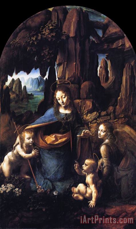 Leonardo da Vinci Virgin of The Rocks Art Painting
