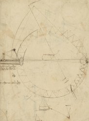 Leonardo da Vinci Wheel Sketch Of Drawing In Folio 956 painting