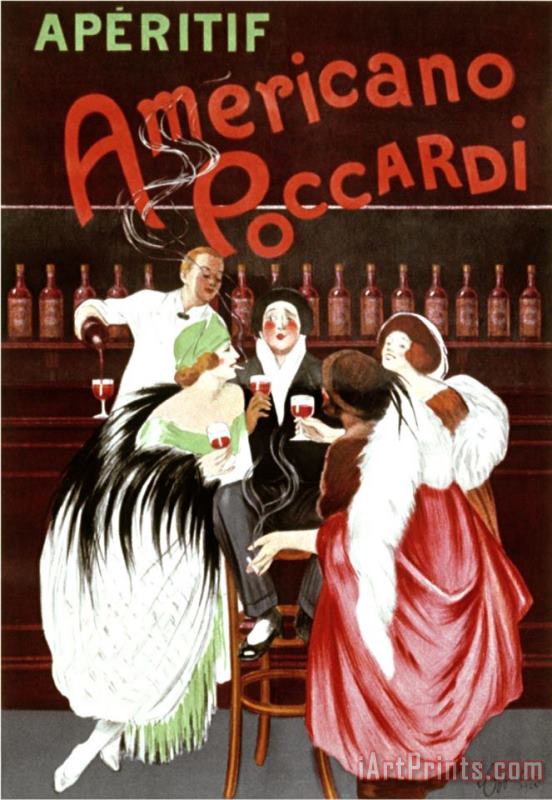 Aperitif Americano Poccardi painting - Leonetto Cappiello Aperitif Americano Poccardi Art Print