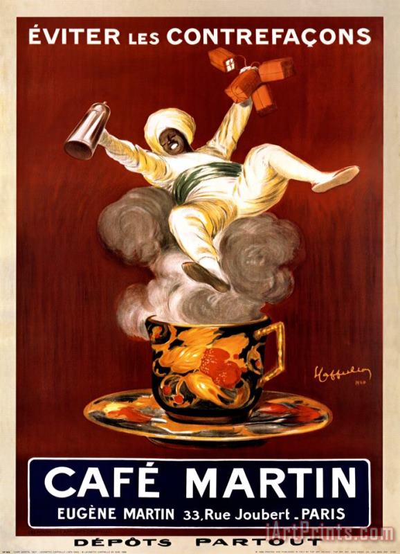 Cafe Martin 1921 painting - Leonetto Cappiello Cafe Martin 1921 Art Print