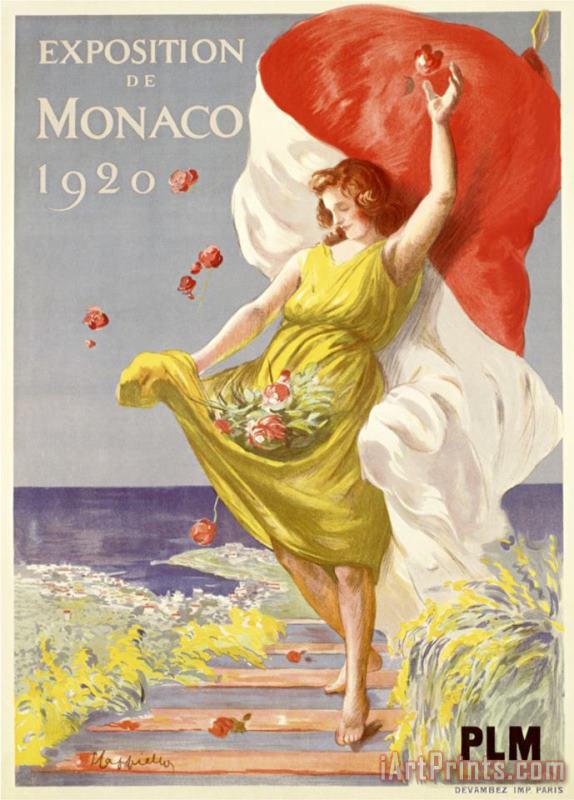 Leonetto Cappiello Exposition De Monaco 1920 Art Painting