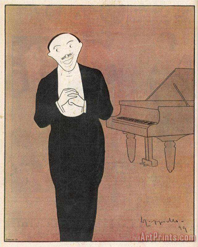 Leonetto Cappiello Fragson Stands in Front of His Piano Art Print