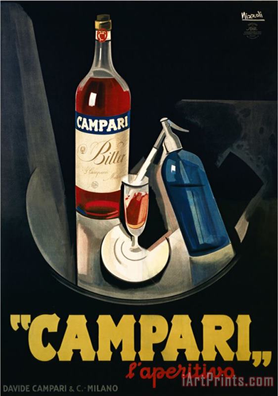 Marcello Nizzoli Campari painting - Leonetto Cappiello Marcello Nizzoli Campari Art Print