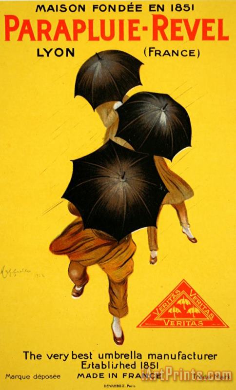 Parapluie Revel C 1920 painting - Leonetto Cappiello Parapluie Revel C 1920 Art Print