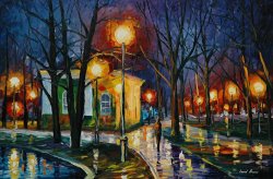Leonid Afremov After The Rain painting