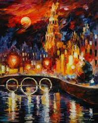 Leonid Afremov Amsterdam's Magic painting