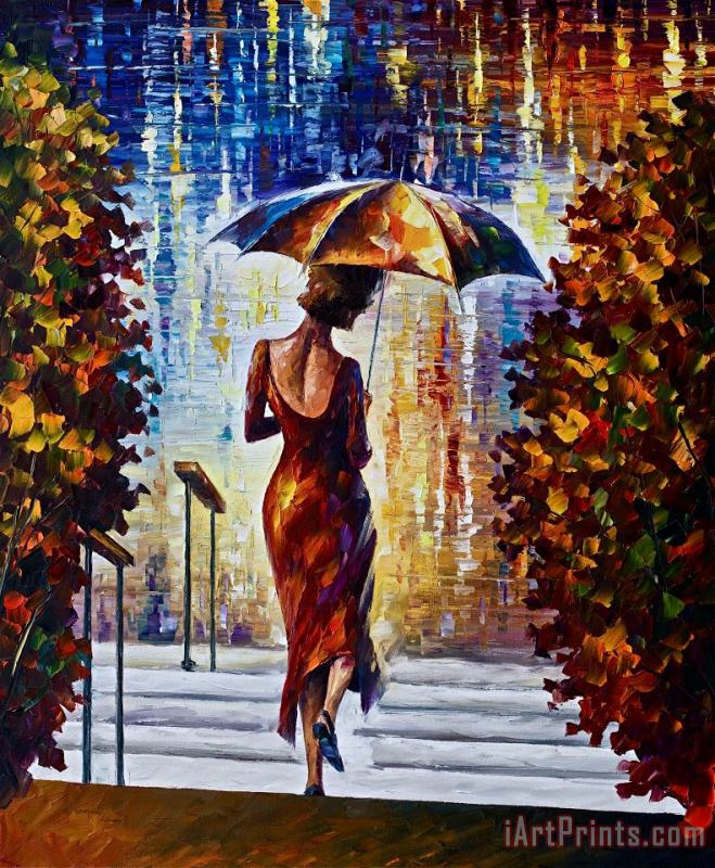 At The Steps painting - Leonid Afremov At The Steps Art Print