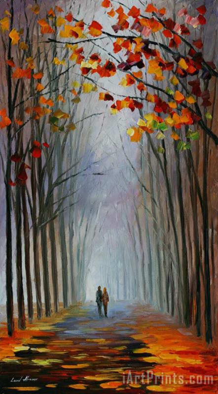 Autumn Fog painting - Leonid Afremov Autumn Fog Art Print