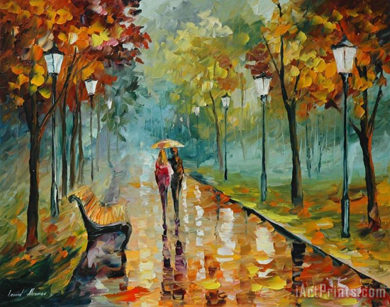 Leonid Afremov Autumn Leafs Art Print