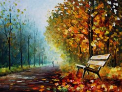 Leonid Afremov Autumn Park painting