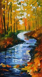 Leonid Afremov Autumn Stream