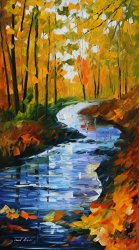 Leonid Afremov Autumn Stream