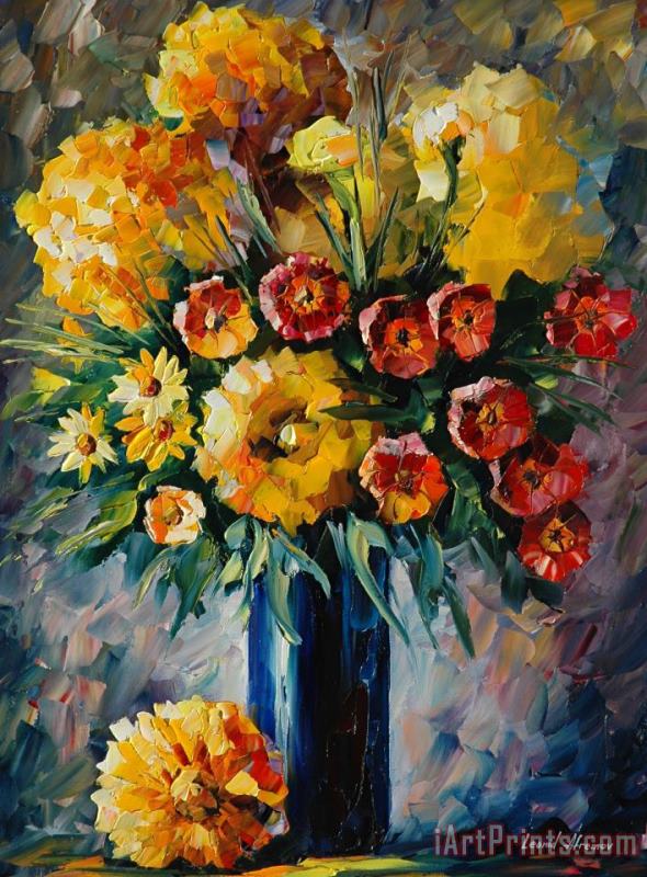 Leonid Afremov Beautiful Flowers Art Painting