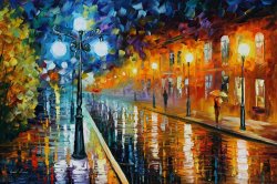 Leonid Afremov Blue Lights